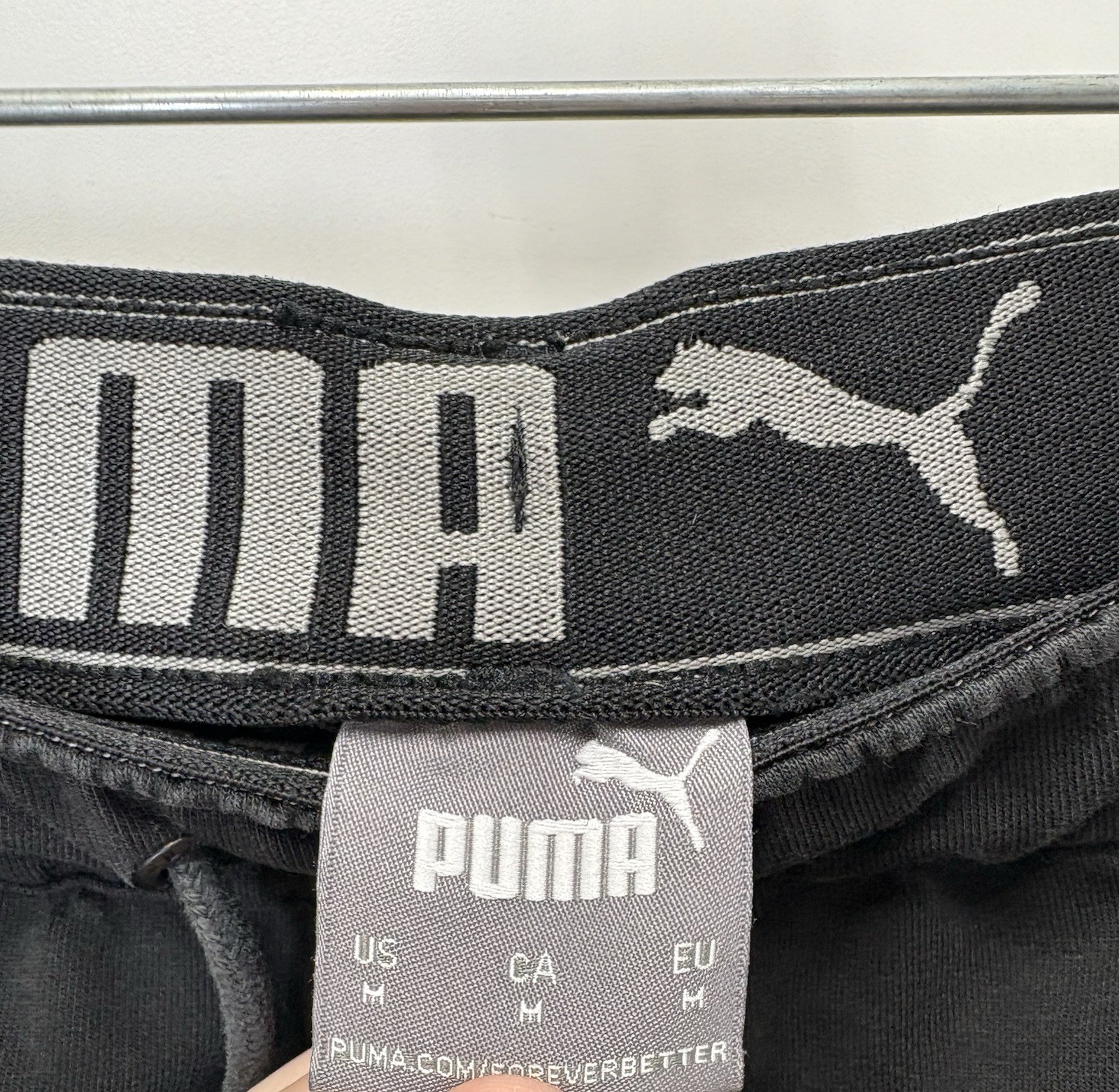 Puma Black Basic Sweatpants Size Medium - image 2