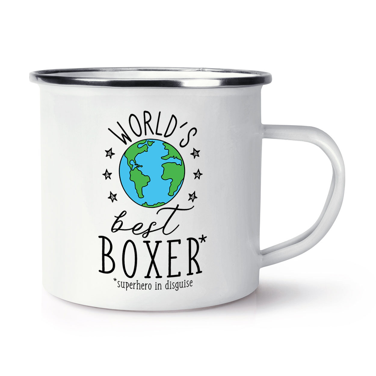 World's Best Boxer Enamel Mug Cup Sport Awesome Funny Boxing Dad Awesome
