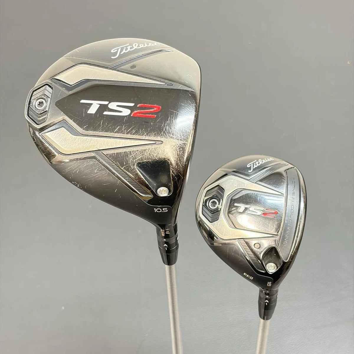 USED Titleist TS2 Driver Fairway Wood 2p Set 1W 10.5 5W 18 Speeder 519 S-Flex