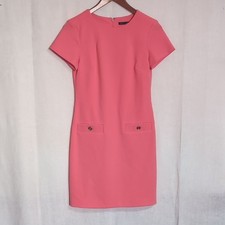 Tommy Hilfiger Coral Scuba Crepe Shift Dress Knee Length with Pockets Size 2