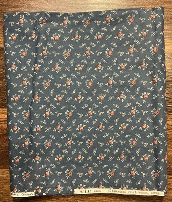 VIP Cranston Print Works Fabric Repeating Pink Floral On Blue 52  X 42  