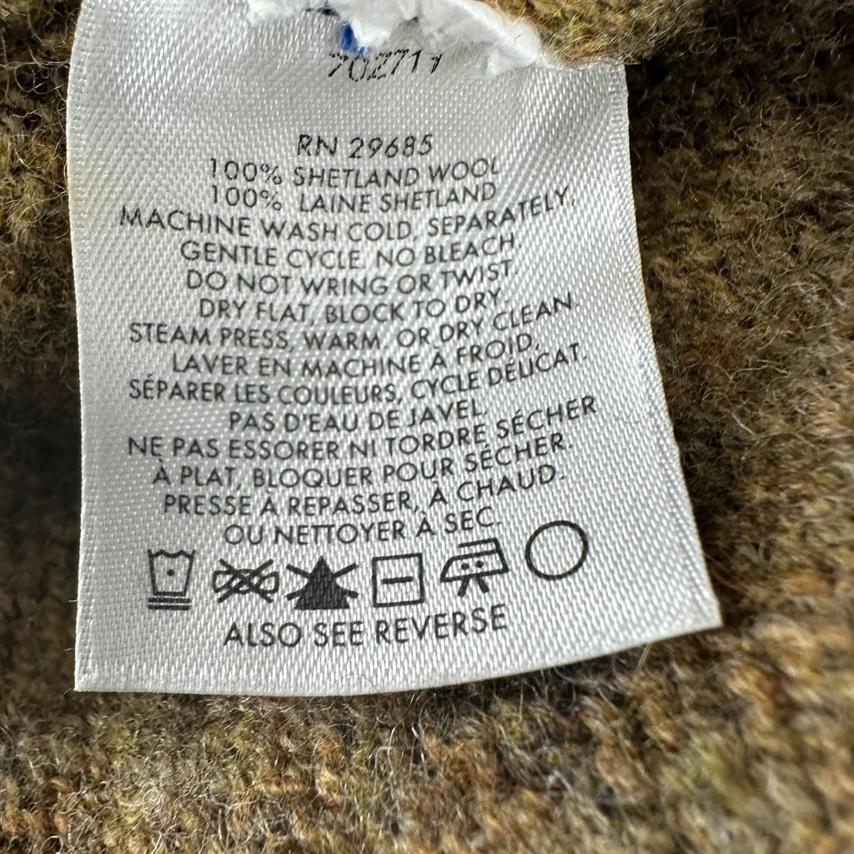 VTG Pendelton Sweater Mens XL Beige Shetland Wool 1/2 Zip Sweatshirt 90s - Image 4 of 4