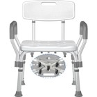 Duschstuhl Senioren Aluminium 400lbs verstellbar Armlehne Rückenlehne Bad