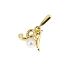 Mikimoto K18YG Akoya Baby Pearl Pendant Top Diameter Approx 3.5 mm Initial “A” -