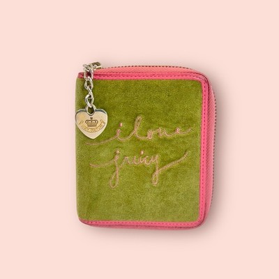 JUICY COUTURE Y2K Vintage Velour Small Wallet Zip-Around i