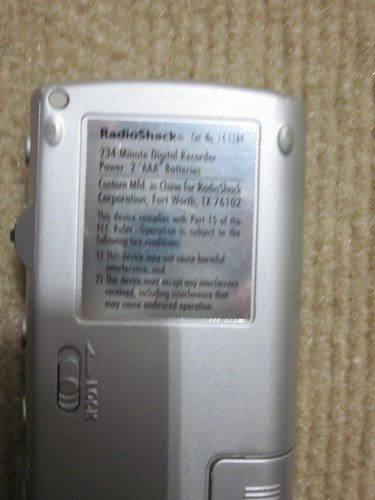 Radio Shack Digital Recorder 234 Minute USB Tested and Working - Picture 6 of 12