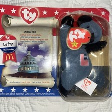 1996 Ty Beanie Baby Lefty the Donkey McDonald’s Toy MIP Rare Vintage Collectible