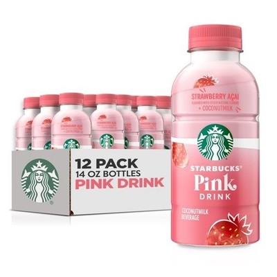 Starbucks Pink Drink, Strawberry Acai with Coconut Milk Beverage, Ready To Drink