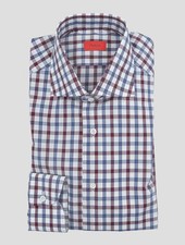 NEW ISAIA MULTICOLOR COTTON SHIRT US 17 - EU 43 2IS18