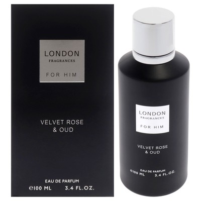 London Fragrances - Velvet Rose and Oud by Fine Perfumery for Men - 3.4 oz