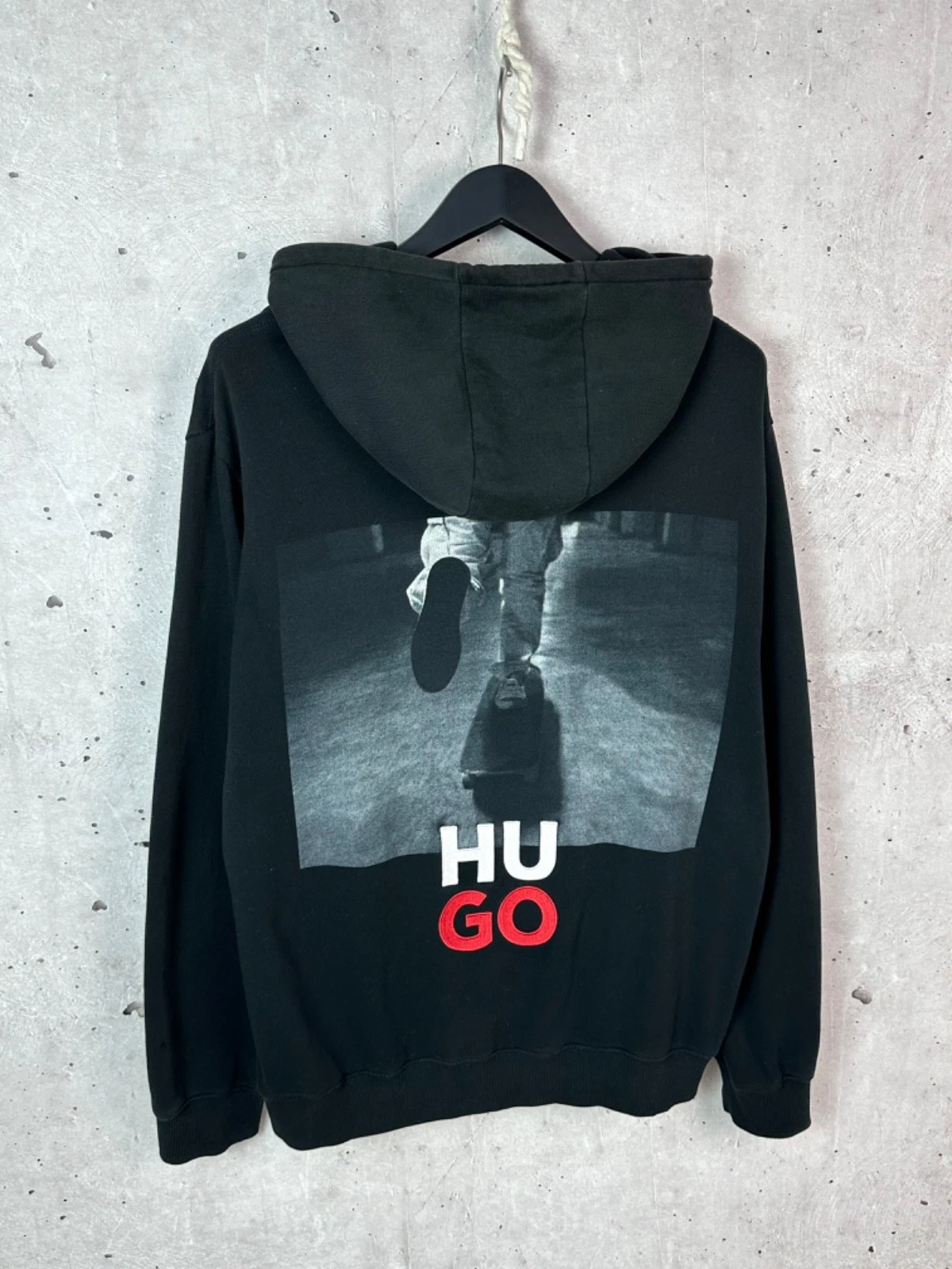 Hugo Boss Black Long Sleeve Skate Back Print Men’s Hoodie Size L