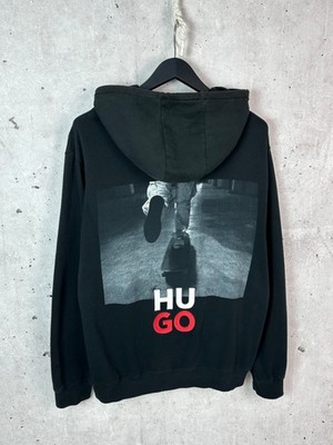 Hugo Boss Black Long Sleeve Skate Back Print Men s Hoodie Size L