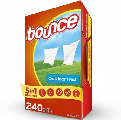Bounce Fabric Softener Sheets, Outdoor Fresh 240 Count (Pack of 1), red