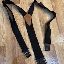 Dickies Perry Suspenders Black w/Plastic Clips Y-back Heavy Duty 1.5" to 2" Wide