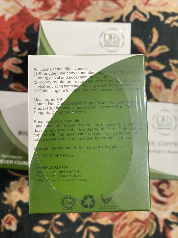 Green Organic Herbal Coffee 4 Boxes 6 Sachets – Traditional Blend - Image 2 of 4