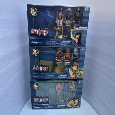 LOT OF 3 DISNEY ADVENTURES MEGA MINI ACTION PKS ALLADIN, HERCULES, TARZAN NEW