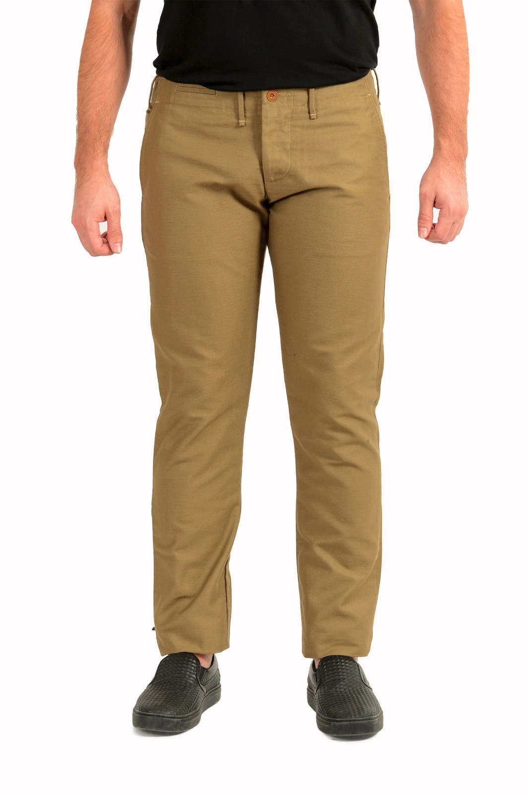 Повседневные мужские брюки Incotex Slowear светло-коричневого цвета с плоской передней частью