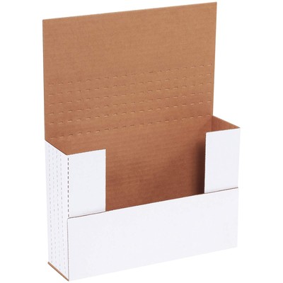White Easy-Fold Mailing Boxes 9 5/8 x 6 5/8 x 2 1/2 Inches Pack of 50 Crush-Proo