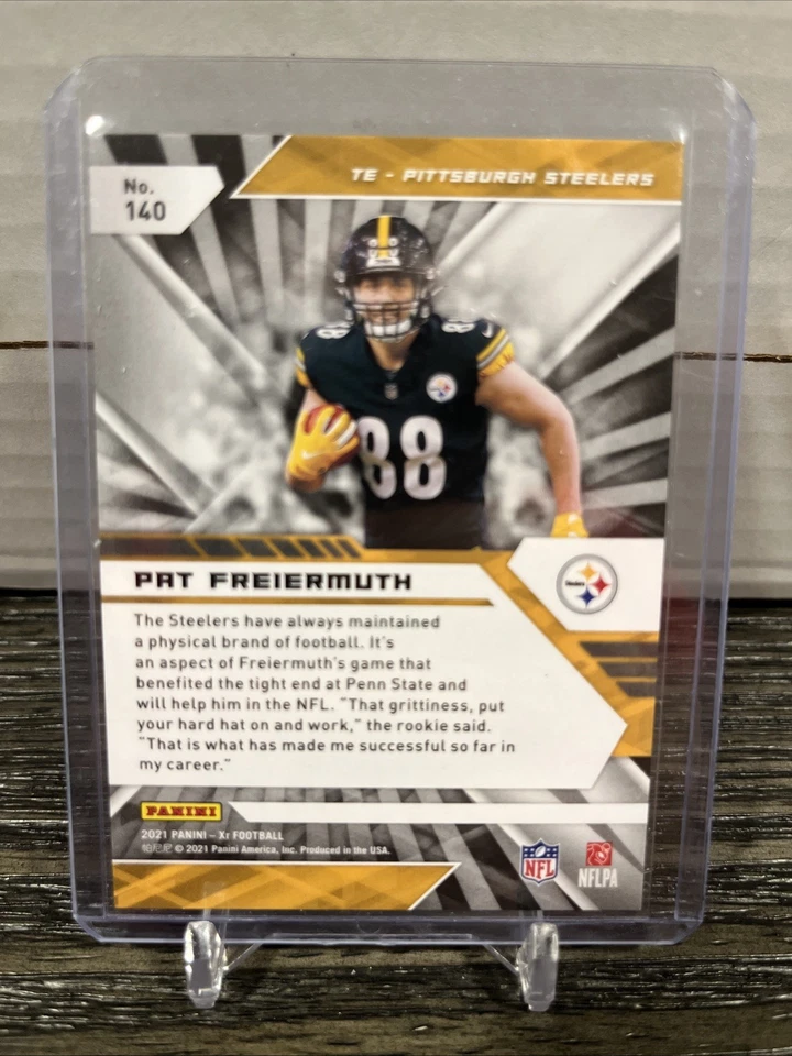 2021 Panini XR - Rookies Pat Freiermuth #140 Purple /25 (RC) - Image 2 of 2