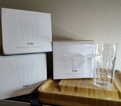 Tag Faceted Acrylic Clear 16 Ounce Tumbler Set Of Twelve Brand New In Box  206419 | eBay