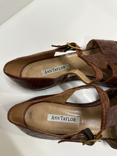 Vintage Ann Taylor Italian Brown Woven Leather Flats | Size 7 | Made In Italy - Imagen 9 de 13