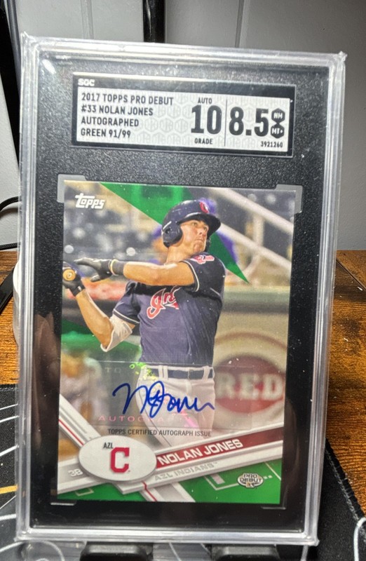 2017 Topps Pro Debut - Nolan Jones #33 Green Autographs /99 (AU, RC)