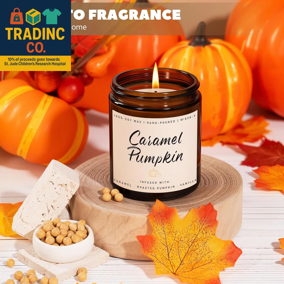 Fall Candle, Caramel Pumpkin Scented Candle – Fall Soy Candles for Home, Cozy Au - Image 4 of 4