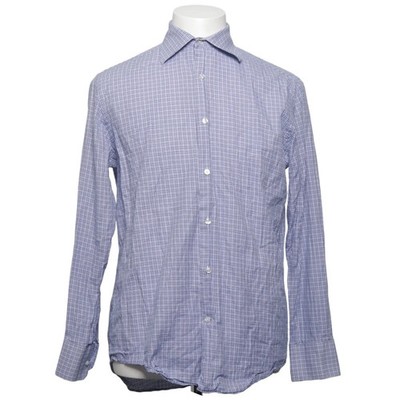 Saks Fifth Avenue, Hemd, Größe: 38, Blau/Weiß, Baumwolle, Karo, Herren #xNY