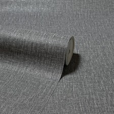 Shiny Country Plain Textured Hessian Charcoal Grey 295000 Arthouse Wallpaper