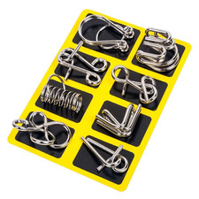 8-Piece Metal Wire Montessori IQ Brain Teaser Puzzle Mind Game Toy Set