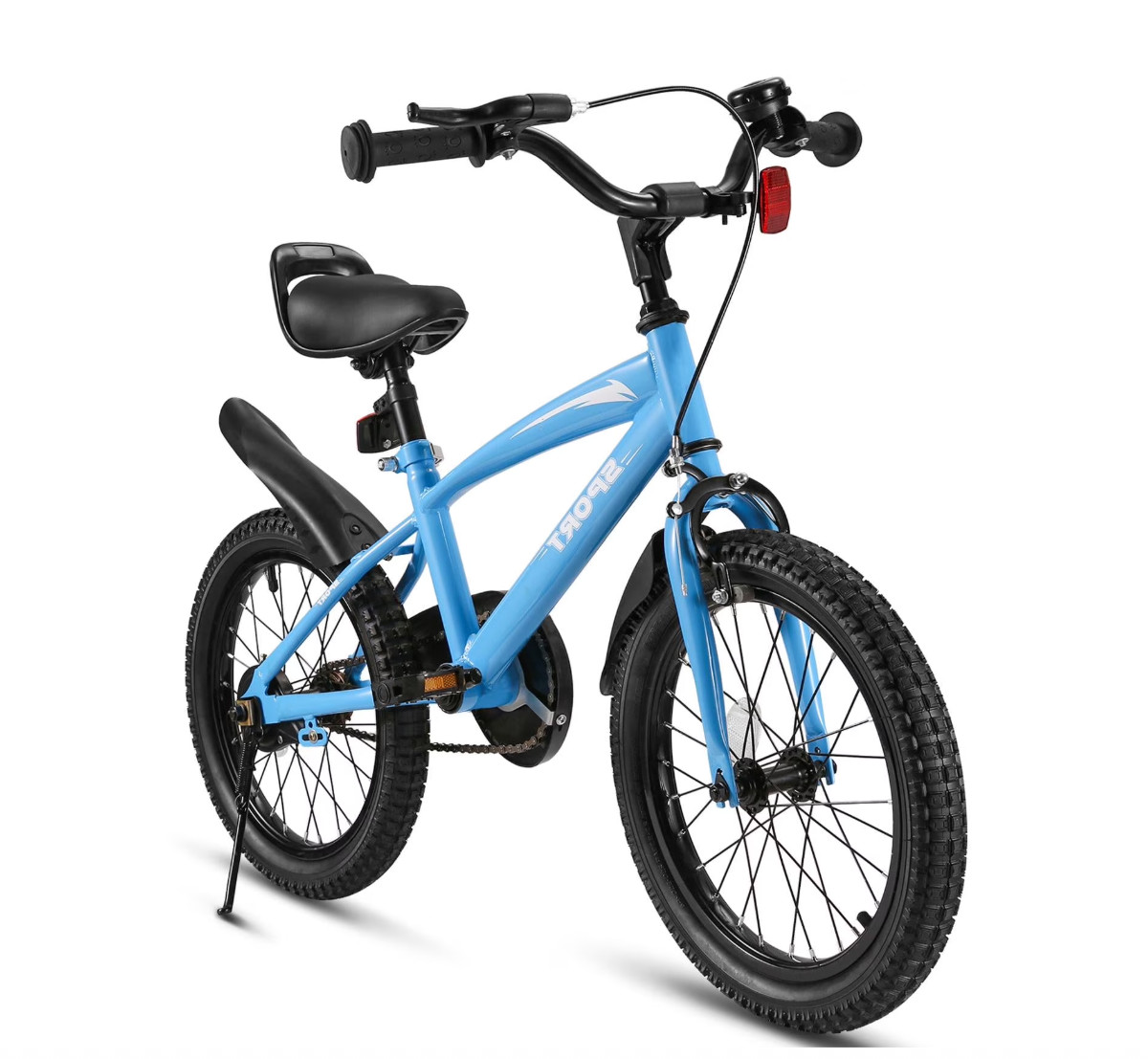 Naipo 16 Inch Kids Bike Girls and Boys Blue Kid Bicycle with Kickstand and Train