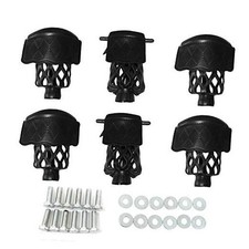 Pack of 6 PU Leather Pool Table Pockets Billiard Table Web Shield Set brown