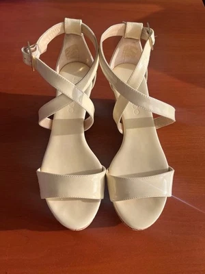 JIMMY CHOO Sandales Mules À Double Bride Crème Femme Taille 36 Authentique - Photo 1/4