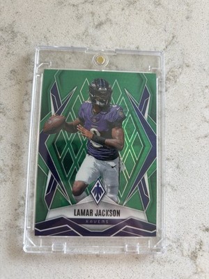 Panini 2025 Phoenix Lamar Jackson Baltimore Ravens Green 7/149 #144 Card