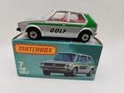 Lesney Matchbox VW Golf No 7 K Superfast Box Silver England Volkswagen Red Int