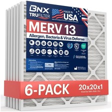 Efficient 20x20x1 Electrostatic Air Filter MERV 13 6-Pack