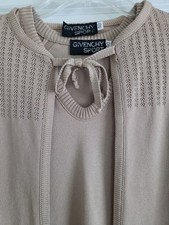 GIVENCHY Vintage Cardigan  Long Sleeve Sweater 2-pc Beige Knit Set Size 40 or M