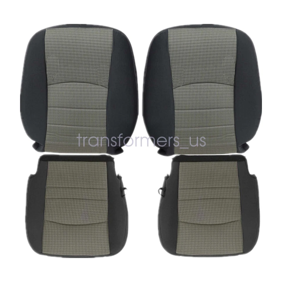 For 2009-2012 Dodge Ram Front Bottom + Top Seat Cover Gray With Foam Cushion Foto 3 de 4