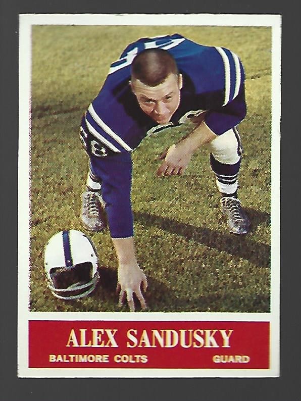 Alex Sandusky #10 Football Cards 1964 Philadelphia trading card — raw and PSA graded price guide
