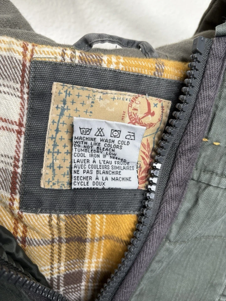 Chaqueta para mujer Billabong Y2K forrada de franela con capucha utilitaria cremallera completa M verde Foto 4 de 4