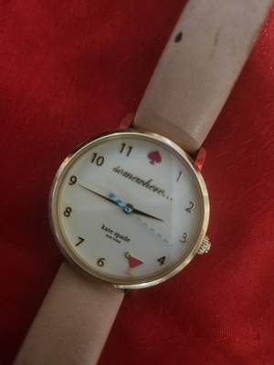 kate spade new york Live Colorfully Women's Quartz 34mm Gold Beige Leather