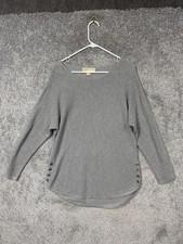 Michael Michael Kors Lightweight Sweater Tunic M Waffle Knit Side Button Cozy