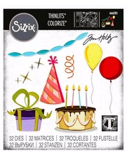 Celebrate Birthday Colorize Thinlits 32 Die Set Tim Holtz 666285 Cake Balloon