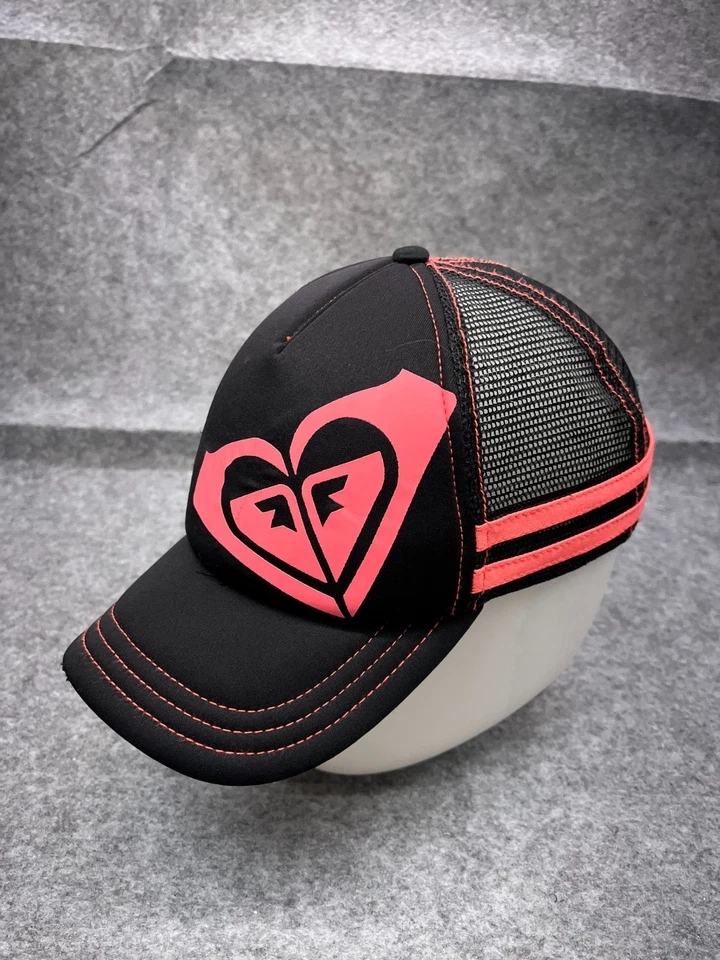 ROXY Gorra Gorra Snap Back Mujer Talla Única Negro Rosa 100% Poliéster Playa Surf Foto 4 de 4