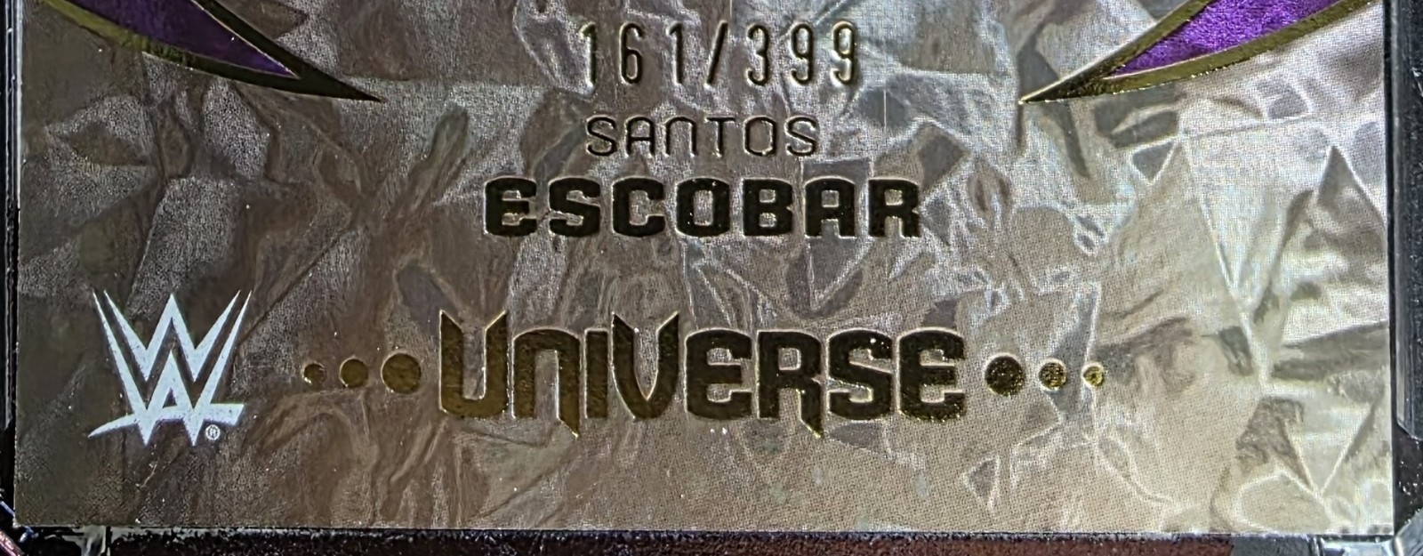 2025 Topps WWE Universe Santos Escobar #73 Purple Glass 161/399 view 3