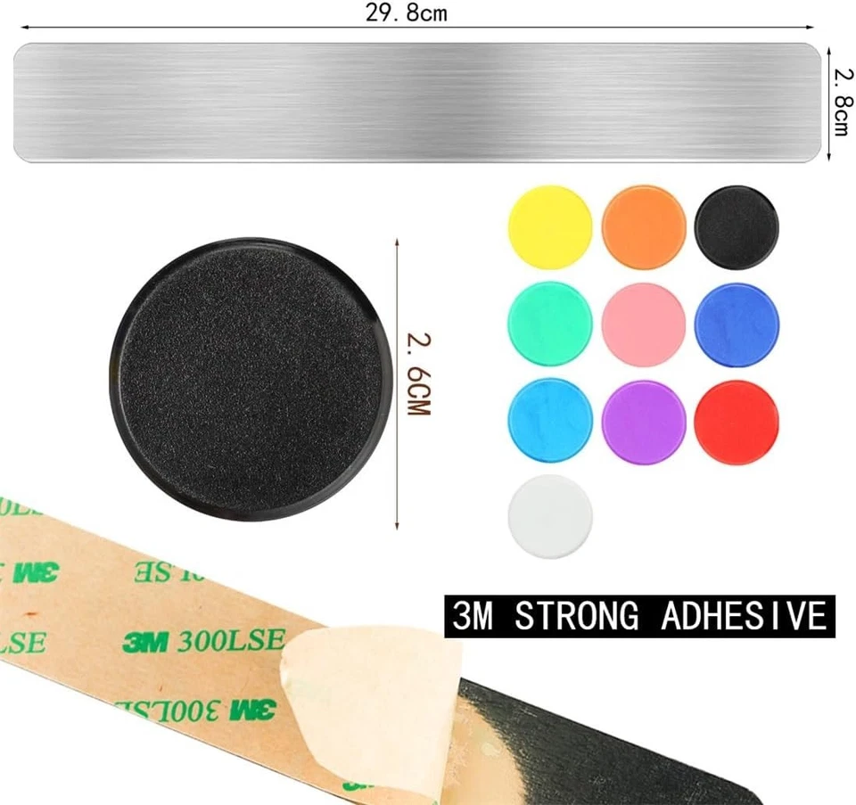 Tiras magnéticas para tablero sin marco - 5 piezas hierro inoxidable duradero para hogar y oficina Foto 4 de 4