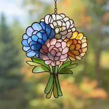 Moms Garden Birth Flower Suncatcher Acrylic Gift Decor