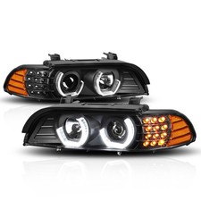 Fit 1996-2003 Bmw 5-series E39 Led U -halo Projector Headlight Head Lamps Black Fit 1996-2003 Bmw 5-series E39 Led U -halo Projector Headlight Head Lamps Black