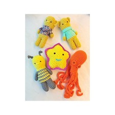 Amigurumi Handmade Crochet Plush Set Octopus Bee Bears Star Stuffed Toys 5pc