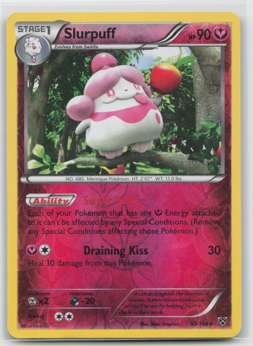 XY Base Set Slurpuff 95/146 Holo Rare Pokemon LP
